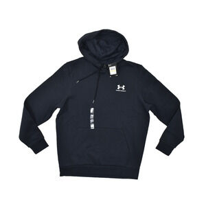 Under Armour Men's Black Essential Fleece Hoodie Regular Size M Cotton Blend NEW